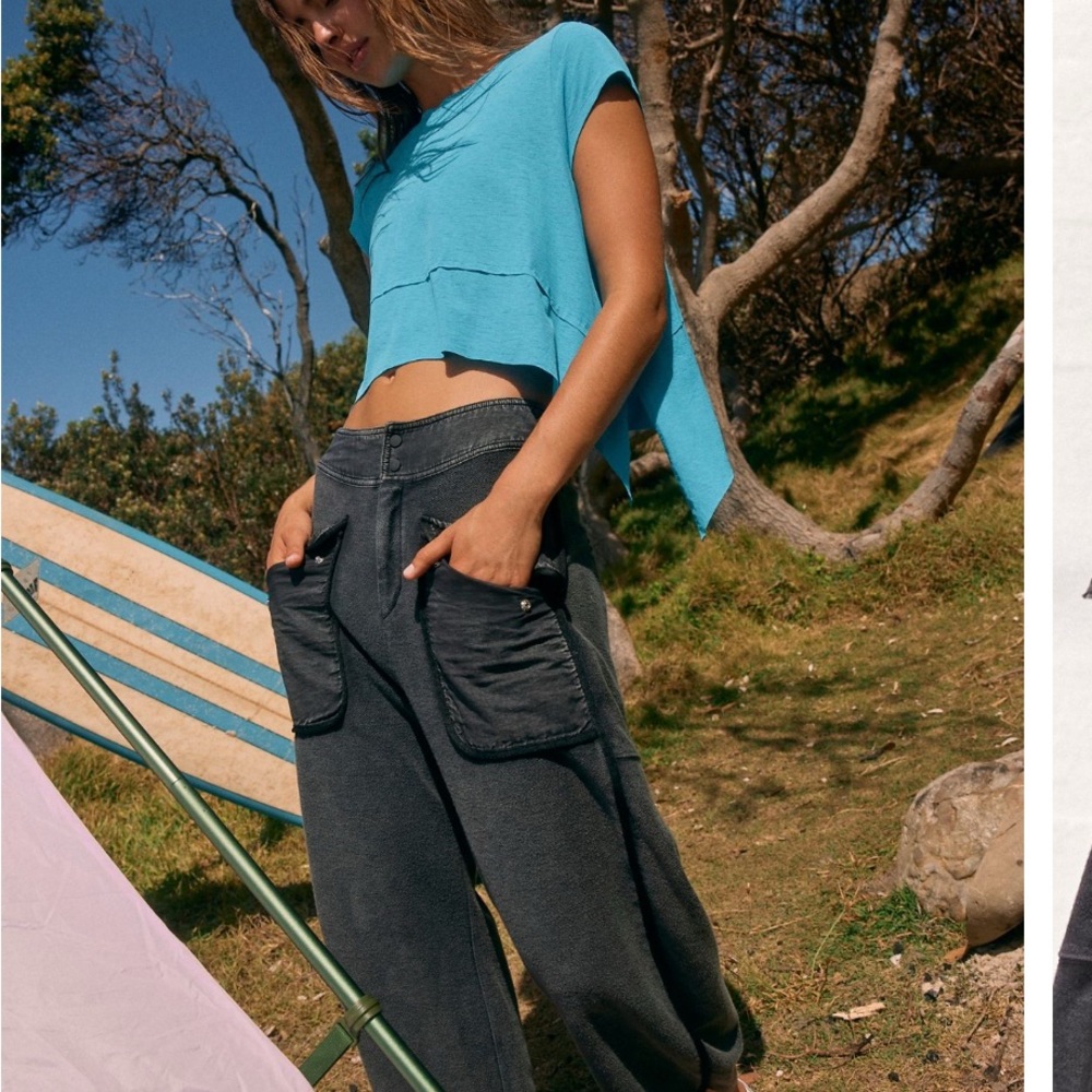 FP Movement Gray Timko Joggers with High Waist and Barrel Fit